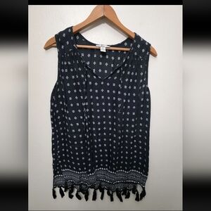 Bass Women’s Lightweight Summer Tassel Tank Top Black Size Medium Pre Owned